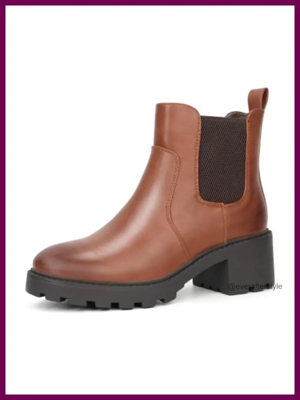 Women's Chelsea Ankle Boots Platform Chunky Heel Lug Sole Slip-On Booties